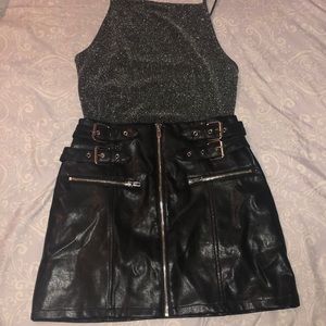 Pleather Forever 21 Skirt with buckles